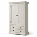 Armadio guardaroba bianco e bronzo 110 × 55 × 190 cm con 2 ante e 2 cassetti