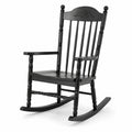 Sedia a dondolo in legno nero con braccioli, 88 × 65 × 113 cm, stile classico