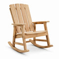 Sedia a dondolo in legno naturale con braccioli, 75 × 90 × 100 cm, stile rustico