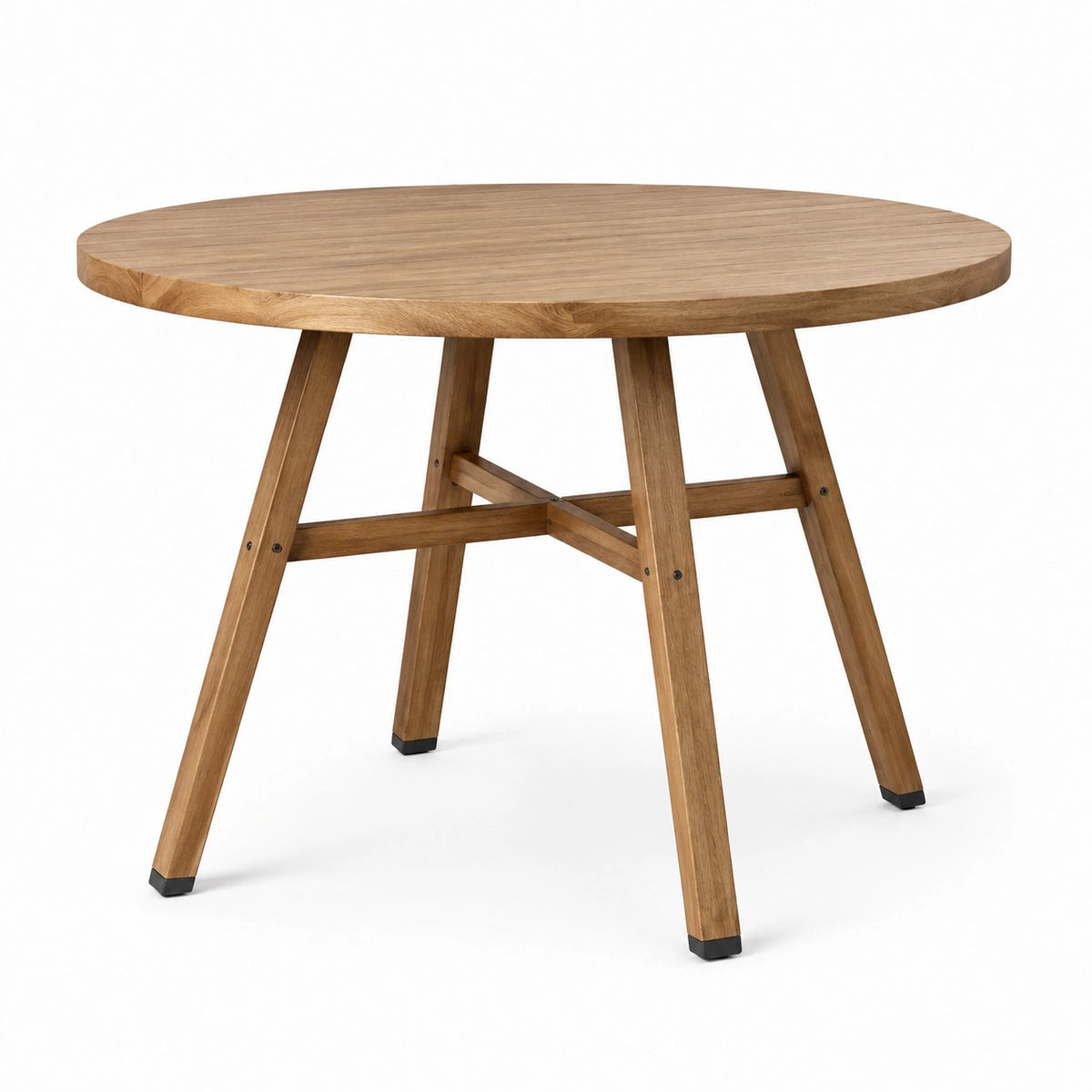Tavolo da pranzo rotondo in legno marrone naturale, Ø 100 × H 75 cm, stile rustico contemporaneo